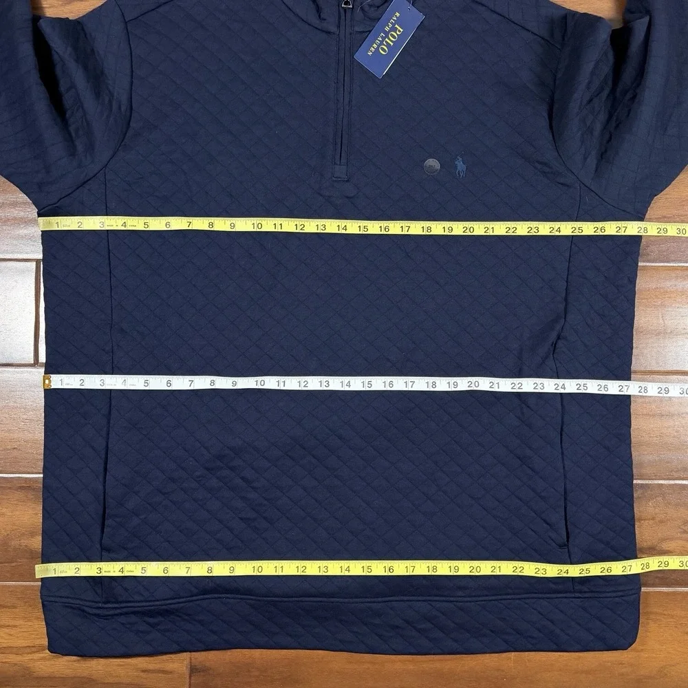 Polo Ralph Lauren Men's Size 2XLT Blue Quilted Quarter Zip Pullover Long Sleeve